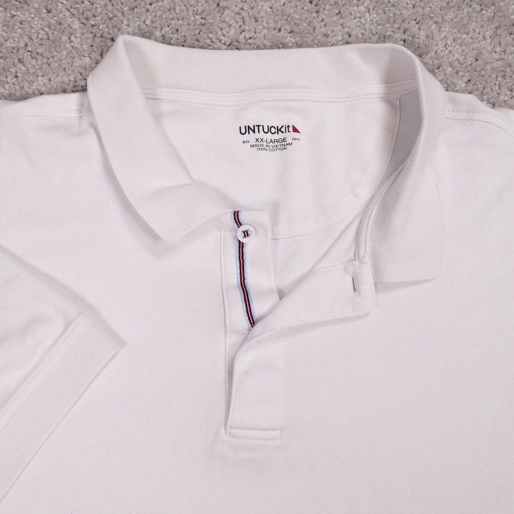 UNTUCKit Polo Shirt Classic Fit Short Sleeve Casual White XXL - Minor‎ Flaws